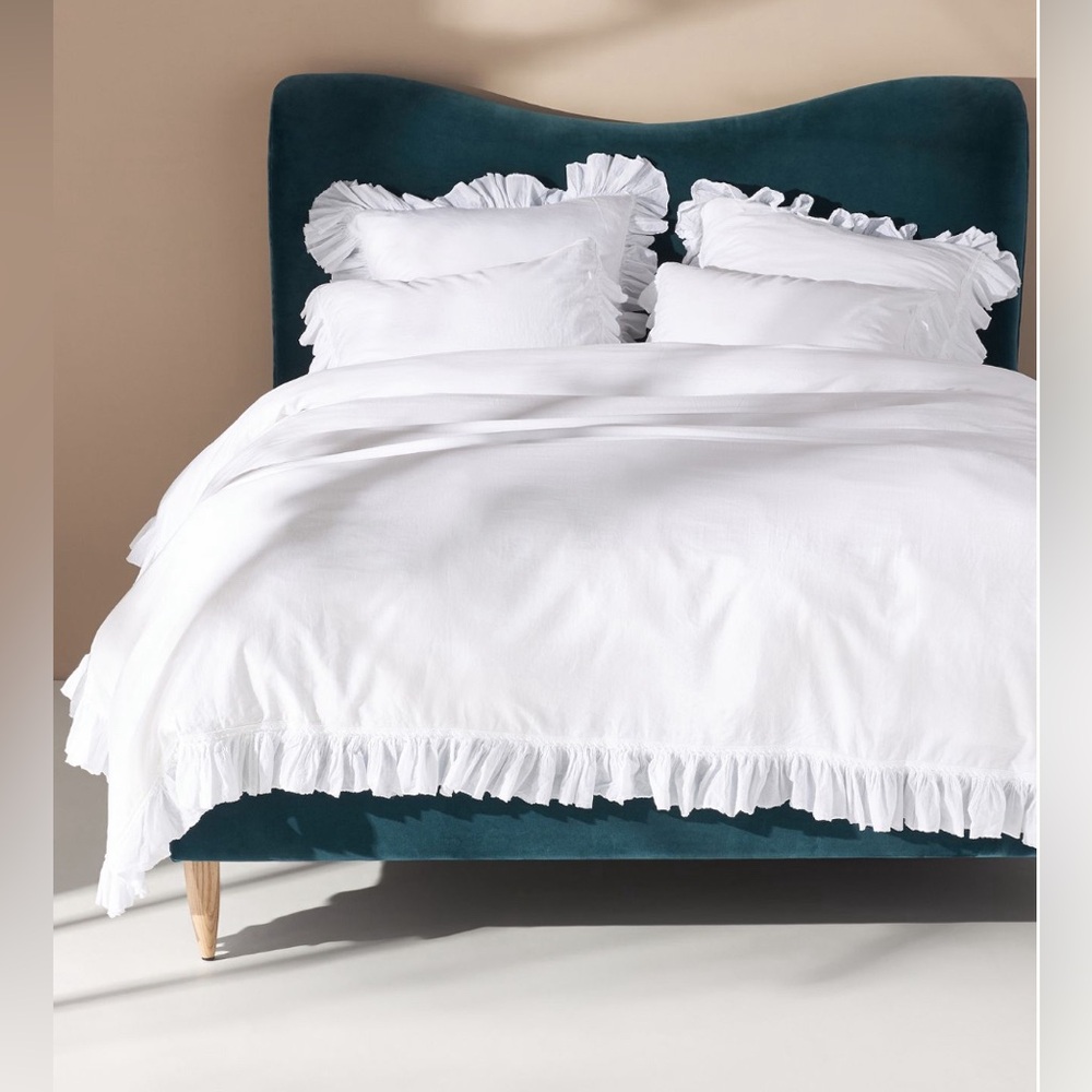 NWT ANTHROPOLOGIE QUEEN SIZE WHITE DUVET COVER